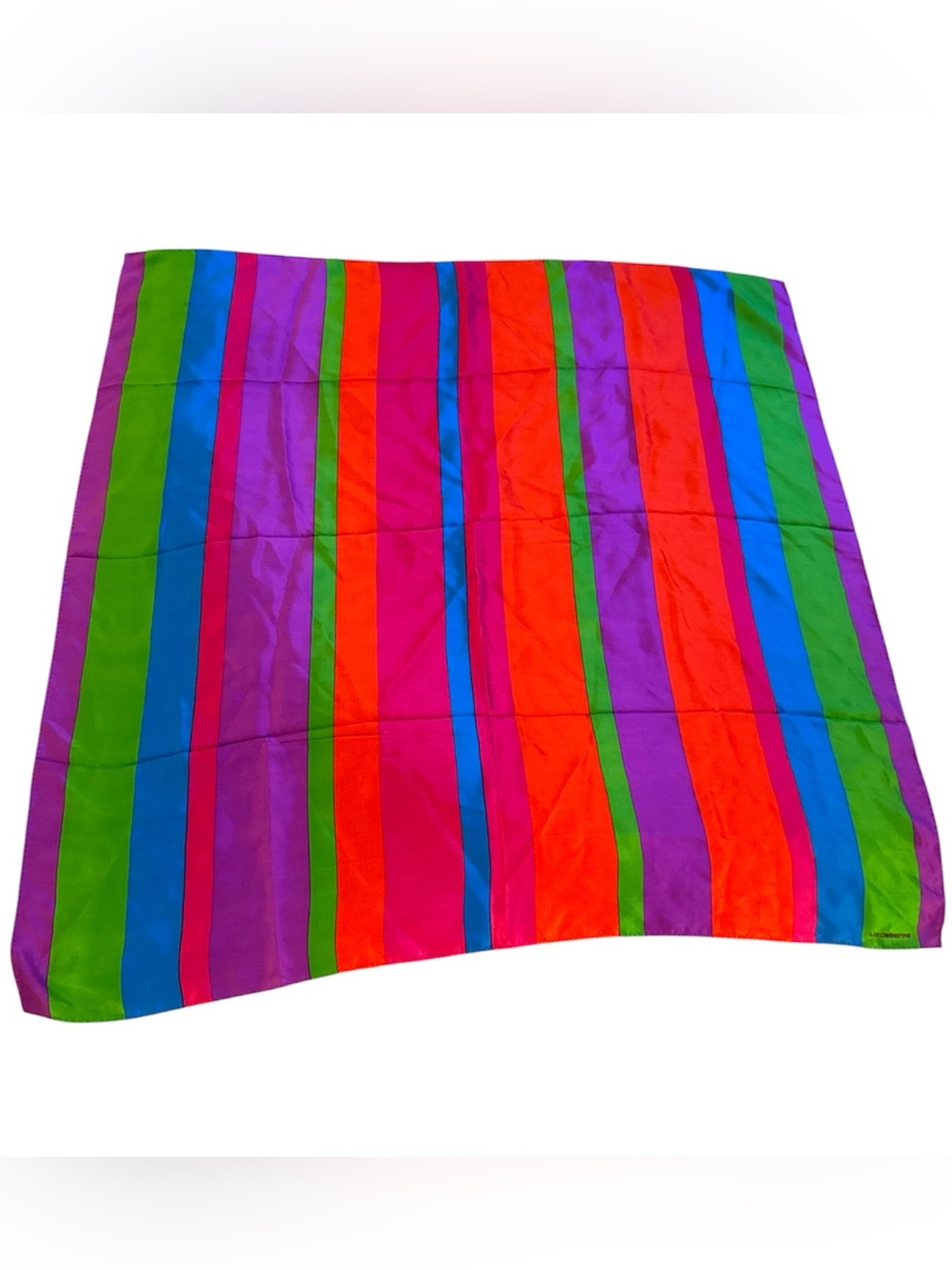 Vibrant Multicolor Striped silk Scarf Bold Colorful Design